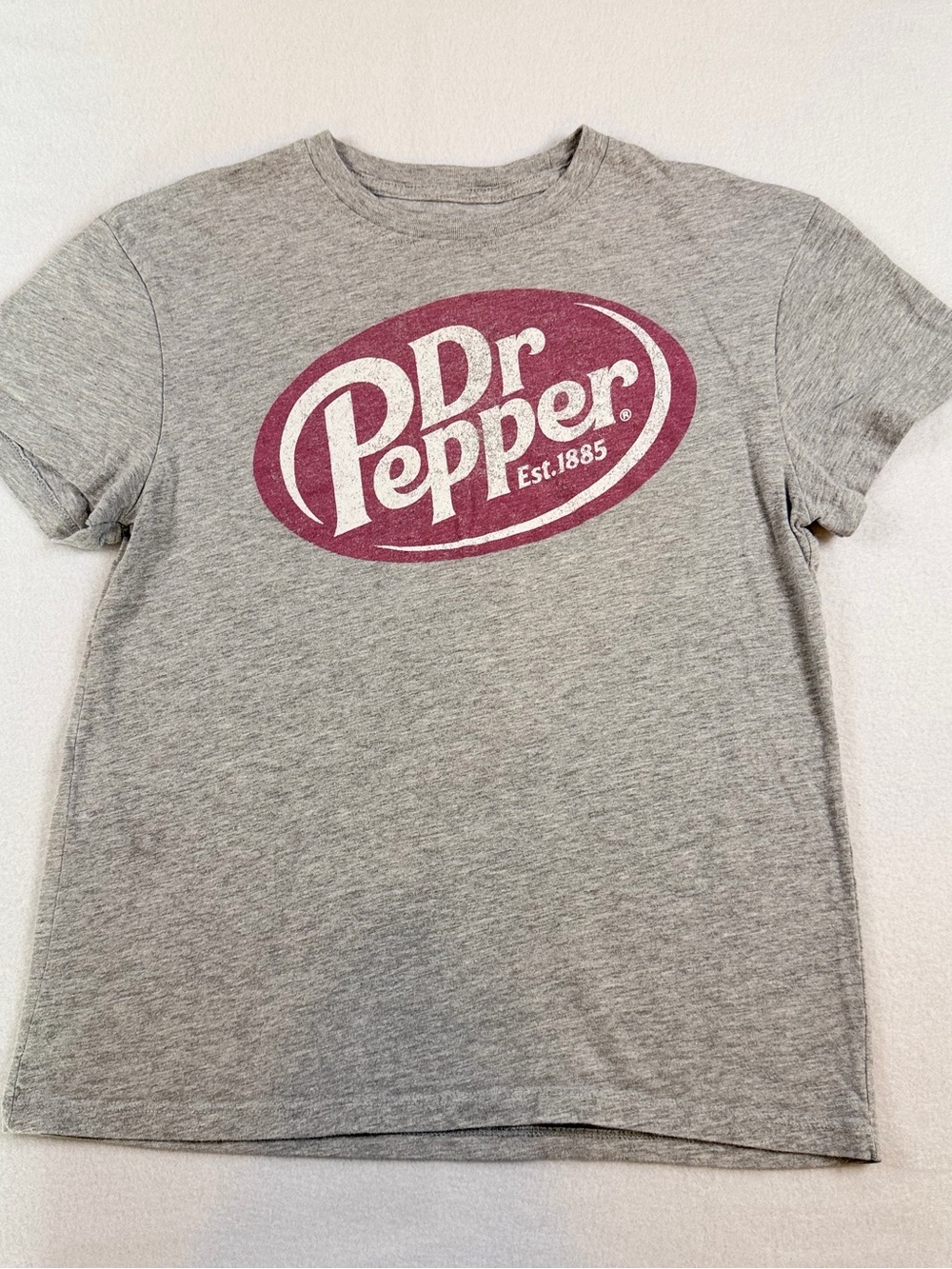 Dr Pepper Graphic Tee - Heather Gray with Maroon Print
